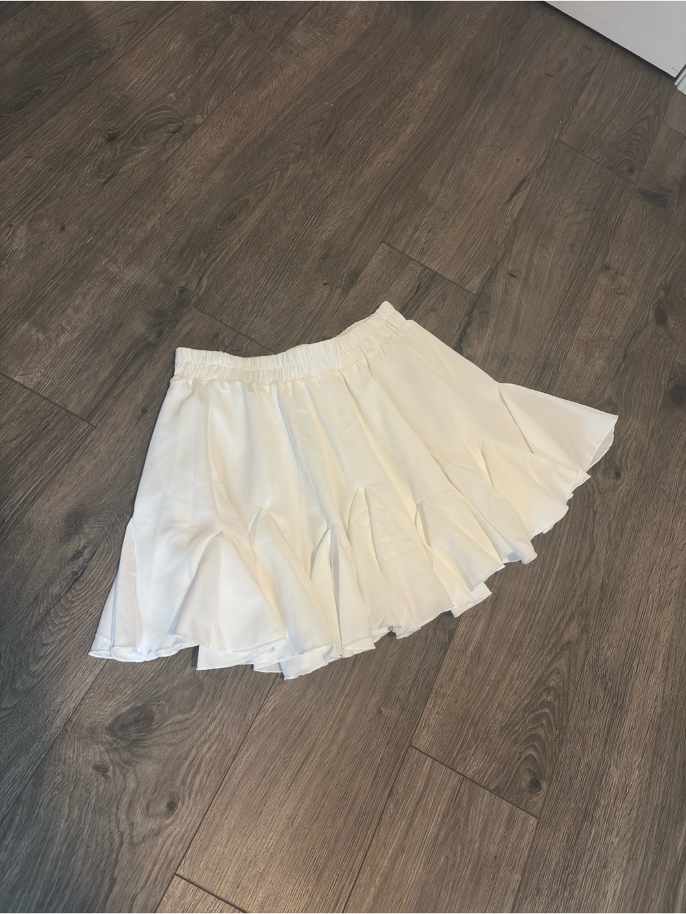 White Ruffle Mini Skirt